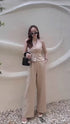 Women Casual Halter Neck Waist Coat with Trousers Sets